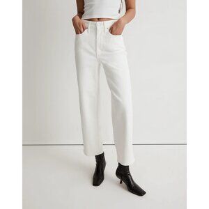Madewell Womens The Perfect Vintage Wide-Leg Crop Jean Stretch Tile White 23P